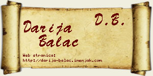Darija Balać vizit kartica